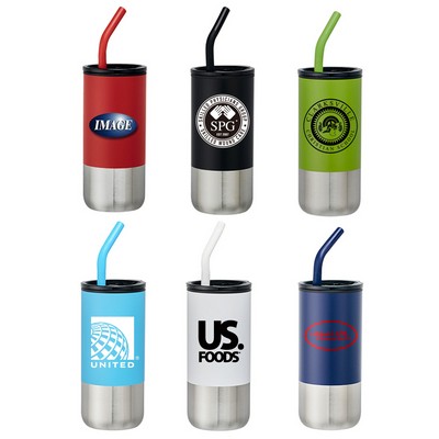 18oz. Stainless Steel Straw Tumbler.