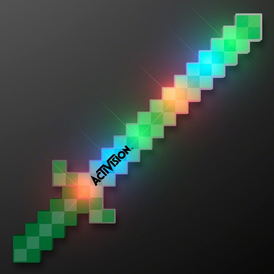 Green LED 8-Bit Pixel Sword - PRINTED
